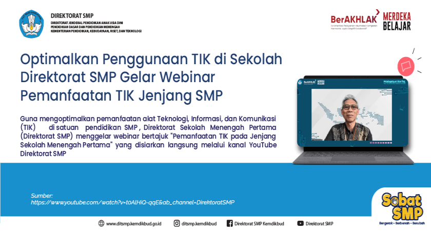 Optimalkan Penggunaan TIK di Sekolah, Direktorat SMP Gelar Webinar Pemanfaatan TIK jenjang SMP